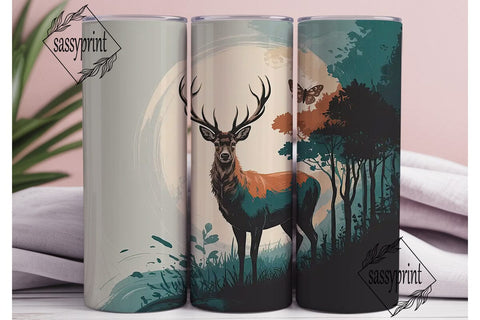 Mystical Forest Deer 20oz Tumbler Wrap Sublimation sassyprint 