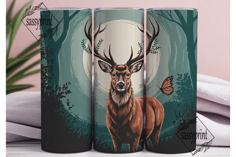 Mystical Forest Deer 20oz Tumbler Wrap Sublimation sassyprint 