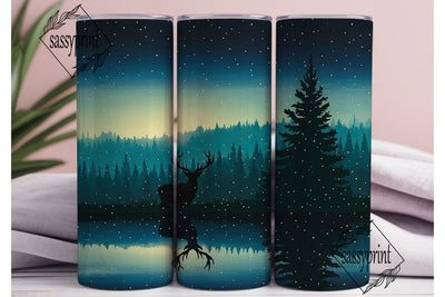 Mystical Forest Deer Starry Night PNG Sublimation sassyprint 