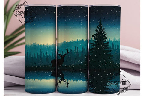 Mystical Forest Deer Starry Night PNG Sublimation sassyprint 