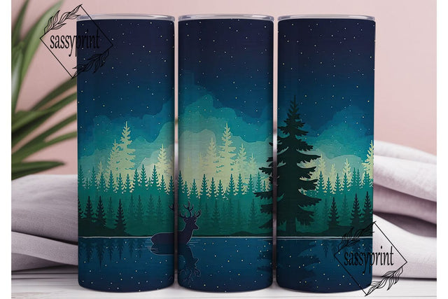 Mystical Forest Deer Starry Night PNG Sublimation sassyprint 