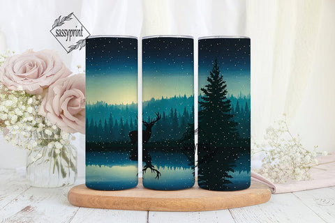 Mystical Forest Deer Starry Night PNG Sublimation sassyprint 