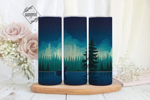 Mystical Forest Deer Starry Night PNG Sublimation sassyprint 