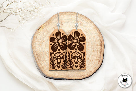 Mystical Forest Mushroom Earrings Laser Cut SVG Ivy's Creativity House 