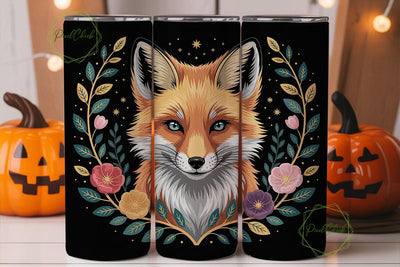 Mystical Fox 20oz Tumbler Wrap Sublimation PixelChick 
