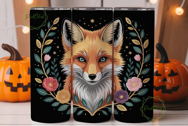 Mystical Fox 20oz Tumbler Wrap Sublimation PixelChick 
