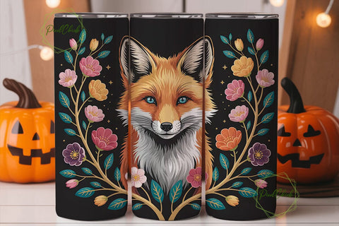 Mystical Fox 20oz Tumbler Wrap Sublimation PixelChick 