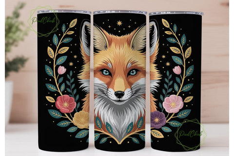 Mystical Fox 20oz Tumbler Wrap Sublimation PixelChick 