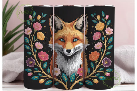 Mystical Fox 20oz Tumbler Wrap Sublimation PixelChick 