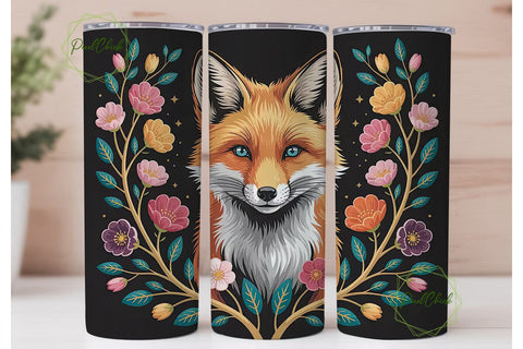 Mystical Fox 20oz Tumbler Wrap Sublimation PixelChick 