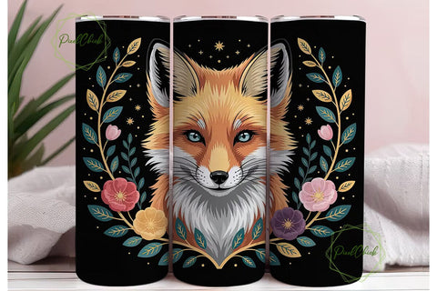 Mystical Fox 20oz Tumbler Wrap Sublimation PixelChick 