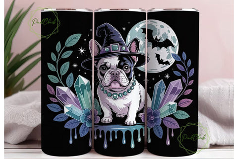 Mystical Frenchie 20oz Tumbler Wrap Sublimation PixelChick 