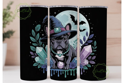 Mystical Frenchie 20oz Tumbler Wrap Sublimation PixelChick 