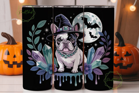 Mystical Frenchie 20oz Tumbler Wrap Sublimation PixelChick 