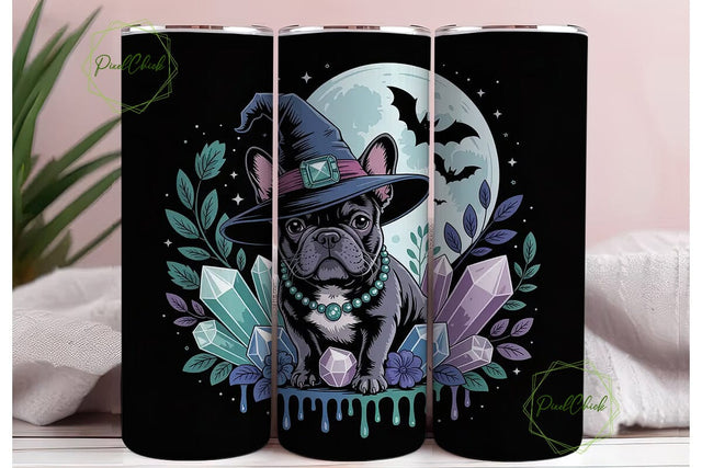 Mystical Frenchie 20oz Tumbler Wrap Sublimation PixelChick 