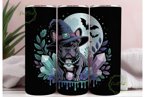 Mystical Frenchie 20oz Tumbler Wrap Sublimation PixelChick 