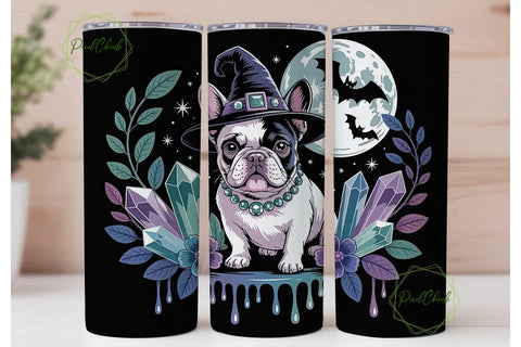 Mystical Frenchie 20oz Tumbler Wrap Sublimation PixelChick 