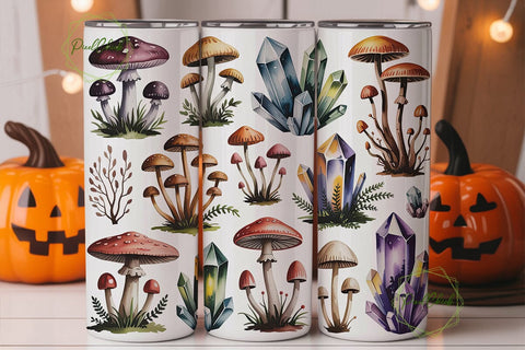 Mystical Fungi Crystals 20oz Tumbler Sublimation PixelChick 