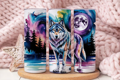 Mystical Galaxy Wolf 20oz Tumbler Wrap Sublimation DesignSVG 