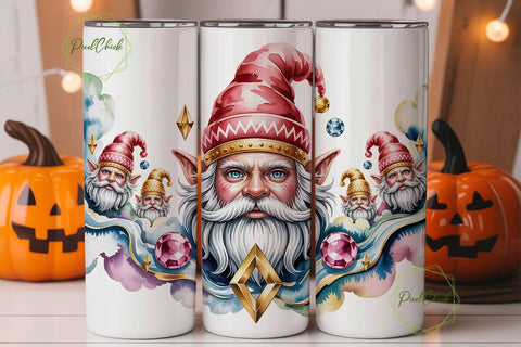 Mystical Gnome Watercolor 20oz Tumbler Sublimation PixelChick 