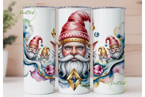 Mystical Gnome Watercolor 20oz Tumbler Sublimation PixelChick 