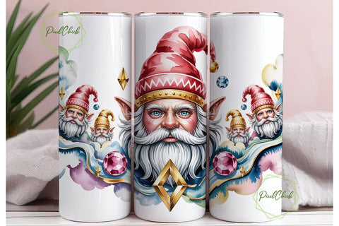 Mystical Gnome Watercolor 20oz Tumbler Sublimation PixelChick 