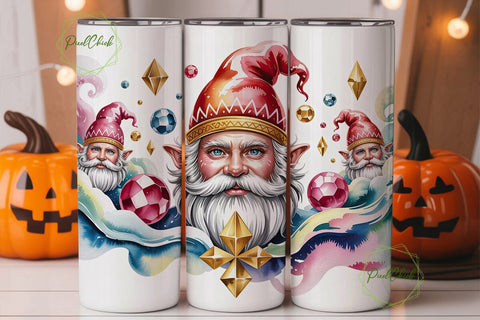 Mystical Gnome Watercolor 20oz Tumbler Sublimation PixelChick 