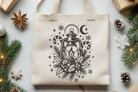 Mystical Gothic Christmas SVG Files | Eye Snowflake, Bear, Lantern, Cardinal SVG Tafti Art 