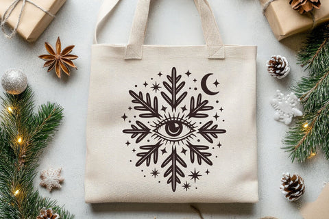 Mystical Gothic Christmas SVG Files | Eye Snowflake, Bear, Lantern, Cardinal SVG Tafti Art 