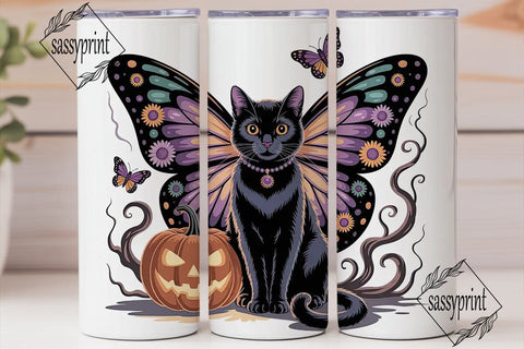 Mystical Halloween Cat 20oz Tumbler Wrap Sublimation sassyprint 