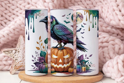 Mystical Halloween Raven 20oz Tumbler Sublimation DesignSVG 