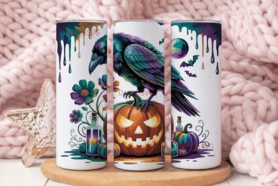 Mystical Halloween Raven 20oz Tumbler Sublimation DesignSVG 