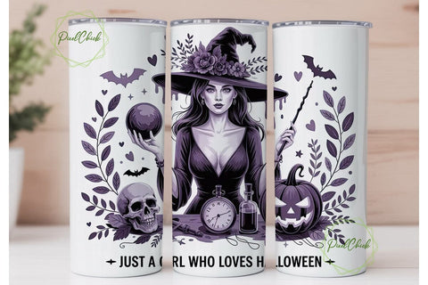 Mystical Halloween Witch 20oz Tumbler Sublimation PixelChick 