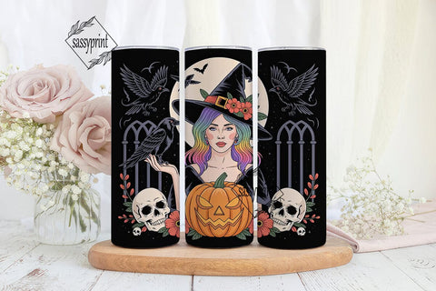 Mystical Halloween Witch 20oz Tumbler Sublimation sassyprint 