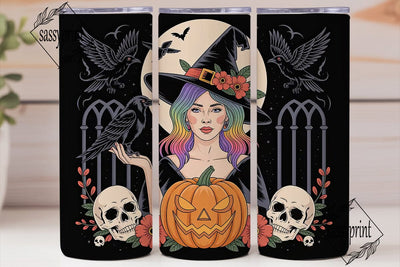 Mystical Halloween Witch 20oz Tumbler Sublimation sassyprint 