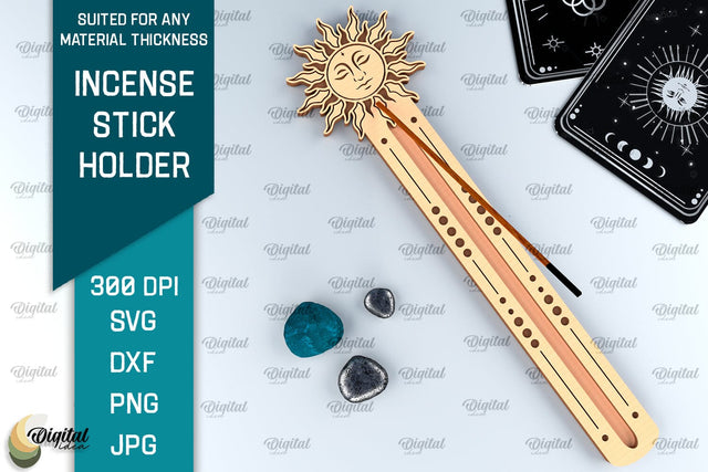 Mystical Incense Stick Holder Laser Cut. Magical Design SVG SVG Evgenyia Guschina 
