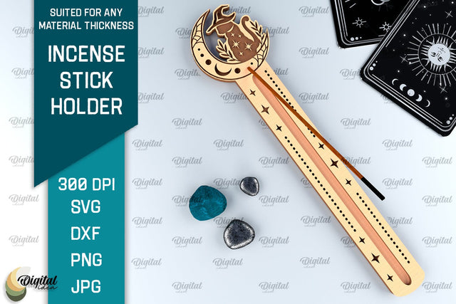 Mystical Incense Stick Holder Laser Cut. Magical Design SVG SVG Evgenyia Guschina 