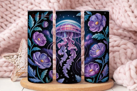 Mystical Jellyfish 20oz Tumbler Wrap Sublimation DesignSVG 