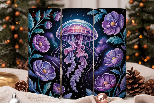 Mystical Jellyfish 20oz Tumbler Wrap Sublimation DesignSVG 