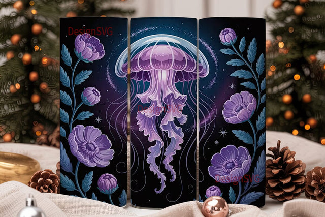 Mystical Jellyfish 20oz Tumbler Wrap Sublimation DesignSVG 
