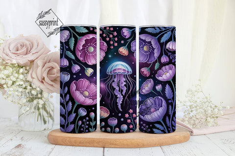Mystical Jellyfish Bloom 20oz Tumbler Sublimation sassyprint 