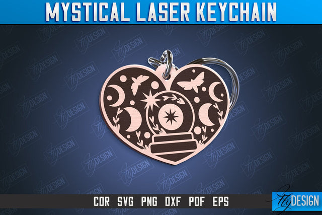 Mystical Keychain | Mystical Symbols Design | Magic Sign | CNC File SVG Fly Design 