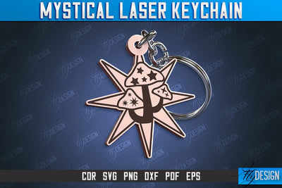 Mystical Keychain | Mystical Symbols Design | Magic Sign | CNC File SVG Fly Design 
