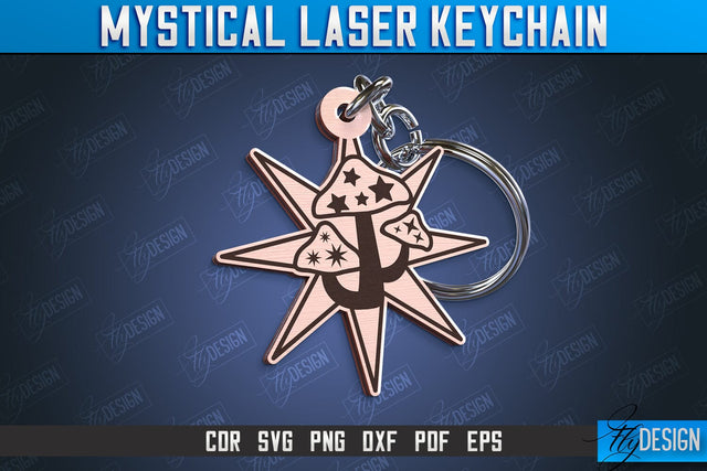 Mystical Keychain | Mystical Symbols Design | Magic Sign | CNC File SVG Fly Design 