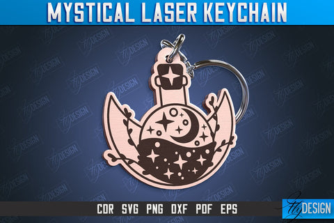Mystical Laser Keychain Bundle | Mystical Symbols Design | Magic Sign | CNC File SVG Fly Design 