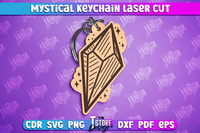 Mystical Laser Keychain | Mystical Symbols Design | Magic Sign Crystal SVG The T Store Design 