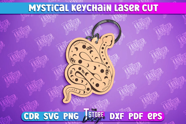 Mystical Laser Keychain | Mystical Symbols Design | Magic Sign Snake SVG The T Store Design 