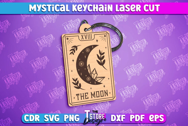 Mystical Laser Keychain | Mystical Symbols Design | Magic Sign Tarot SVG The T Store Design 