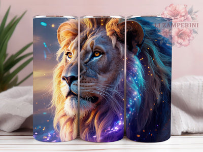Mystical Lion Portrait 20oz Tumbler Wrap, Close-Up Portrait, Majestic Lion, Wildlife Design, Lion Art, 20oz Tumbler Wrap, Sublimation PNG Sublimation Li Zamperini 
