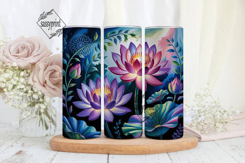 Mystical Lotus 20oz Tumbler Wrap Sublimation sassyprint 